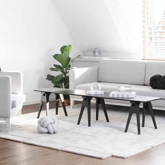Contemporary home interior featuring Unshaped-7 asymmetrical area rug