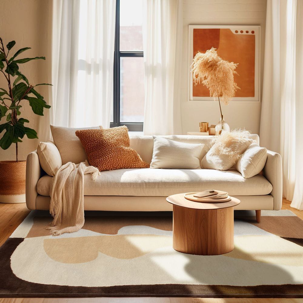 Minimalist grey laine geometric rug for modern office and living room