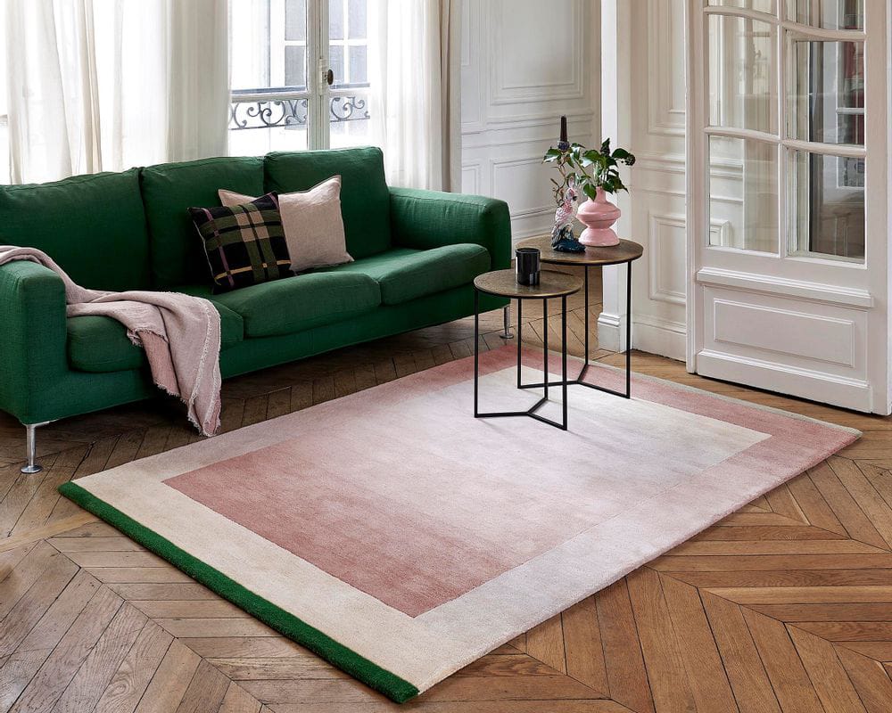 Vibrant red and crimson abstract flow modern rug for luxury bedroom decor