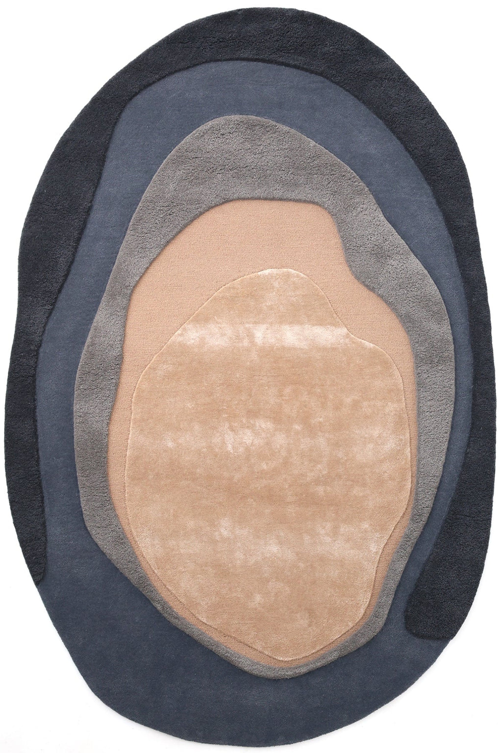 Round area rug with concentric circle pattern on a white background | # kaleenvibe # handmaderug #bestcarpet # Irregular 