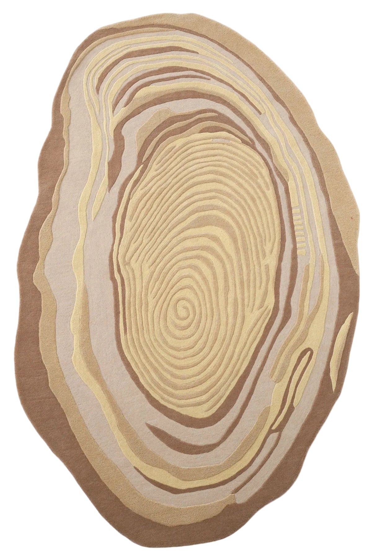 Rug with concentric circle pattern on a white background