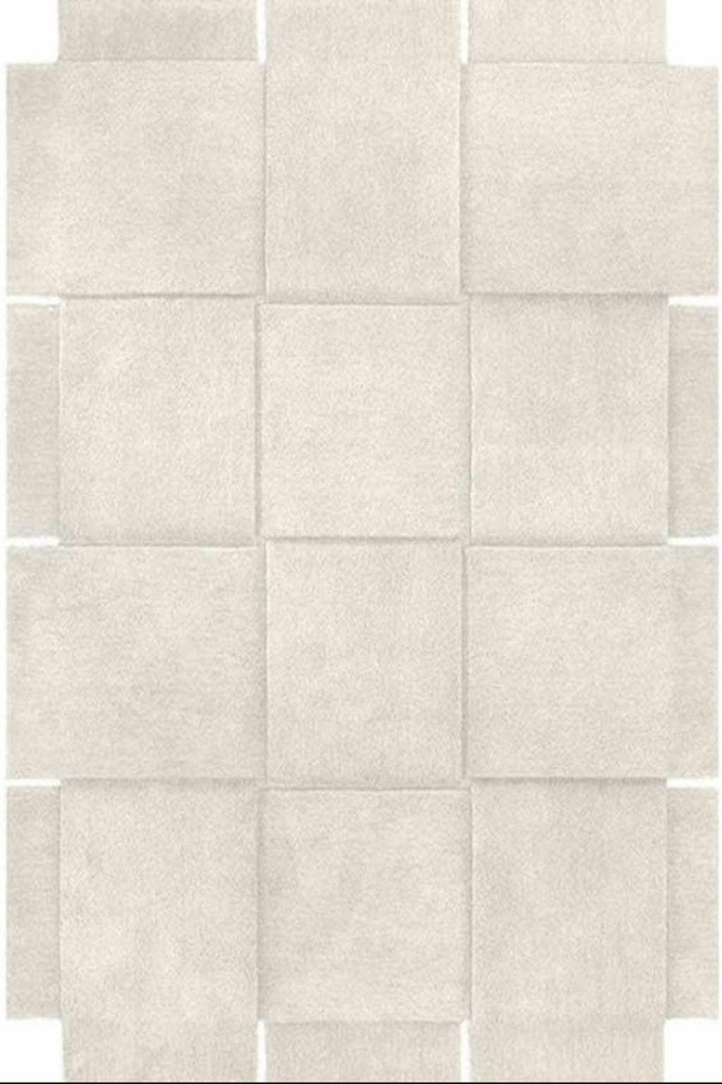 Canvas wavy organic shaped rug with soft abstract curves