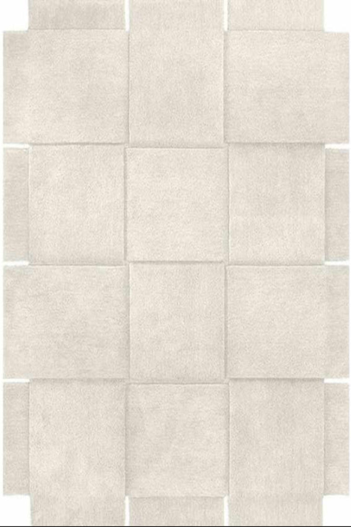 Canvas wavy organic shaped rug with soft abstract curves