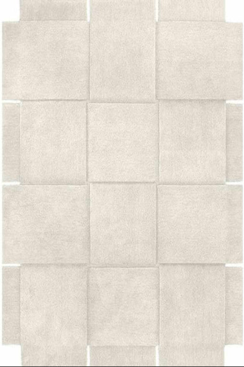Canvas wavy organic shaped rug with soft abstract curves