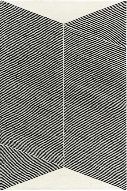 Black and white striped room divider on a white background | kaleenvibe