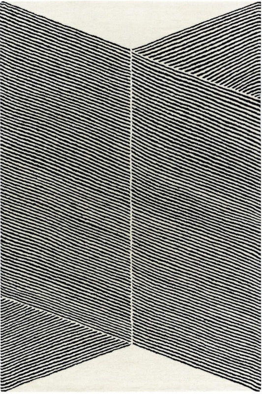 Black and white striped room divider on a white background | kaleenvibe
