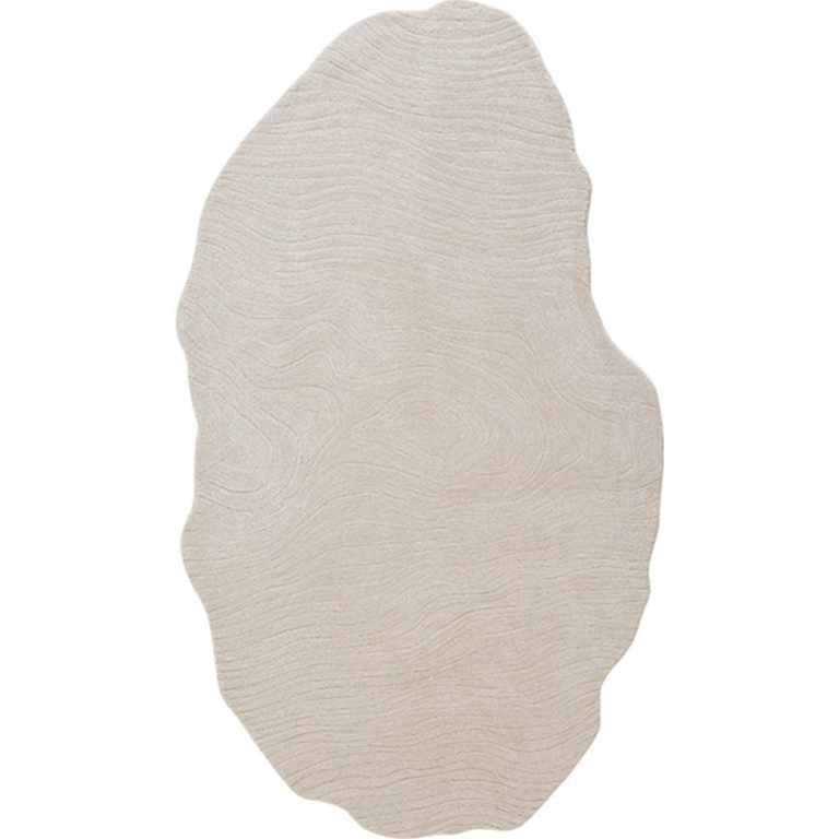 Patchwork irregular organic shape modern rug in neutral tones