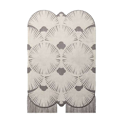 Pulse modern abstract rug with vintage panelled design