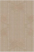 Beige area rug with geometric pattern on a plain background | kaleenvibe 