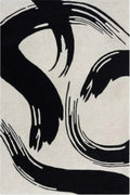 Abstract black and white design on a beige background