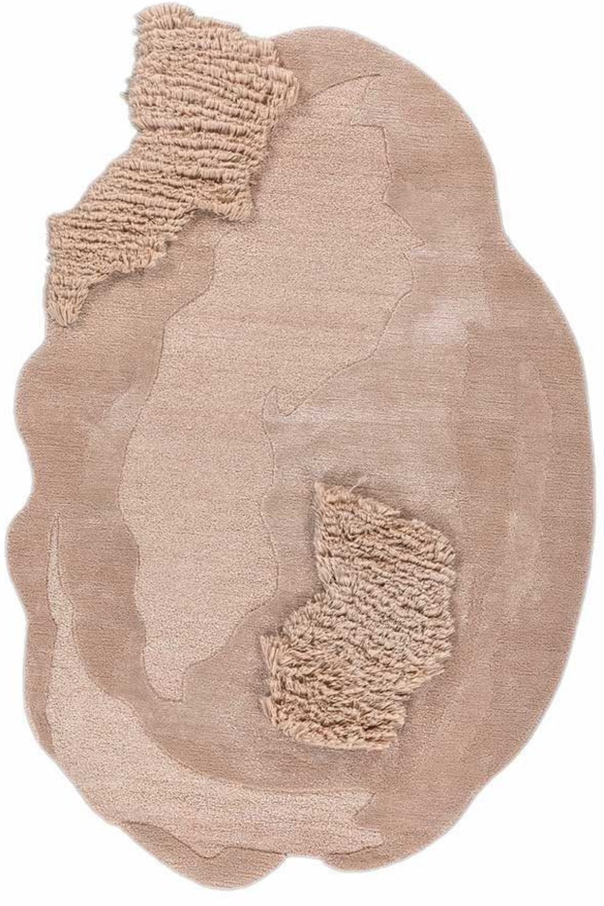 Textured beige fabric with knitted patterns on a white background