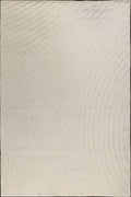 An abstract square art print featuring a textured off-white background with fine, curved gray lines forming a subtle geometric pattern.
