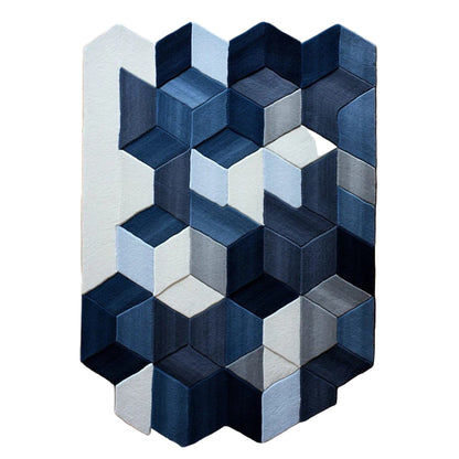 Fusion modern abstract rug with multi-tone contemporary pattern