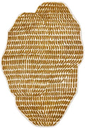 Gold textured rug on a white background | Unshaped rug | Kaleen Vibe 