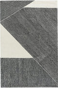 Rug with black and white geometric pattern on a white background | kaleenvibe