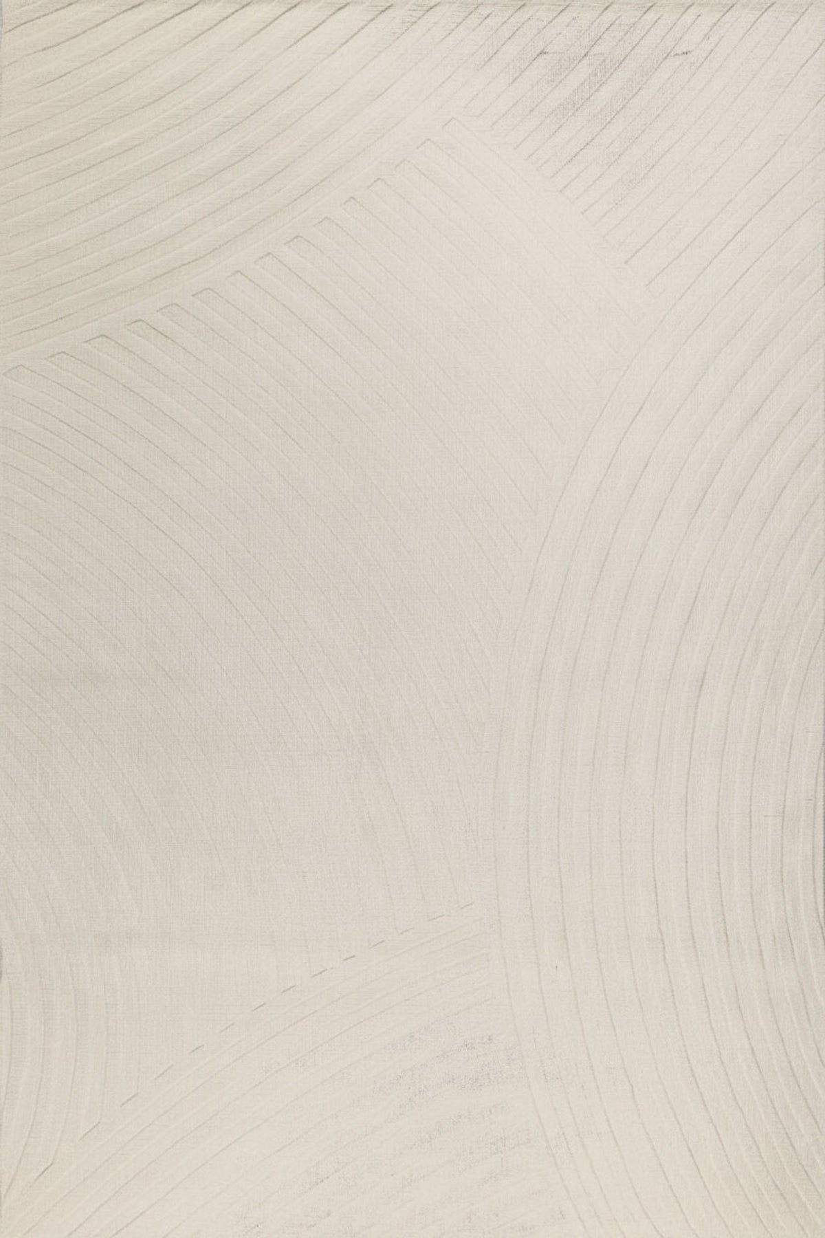 An abstract square art print featuring a textured off-white background with fine, curved gray lines forming a subtle geometric pattern.